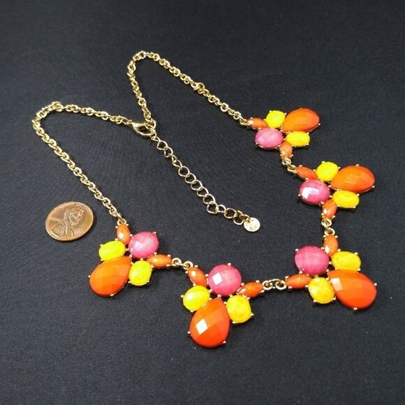 Charming Charlie's Orange, Yellow & Gold Necklace - Picture 7 of 8